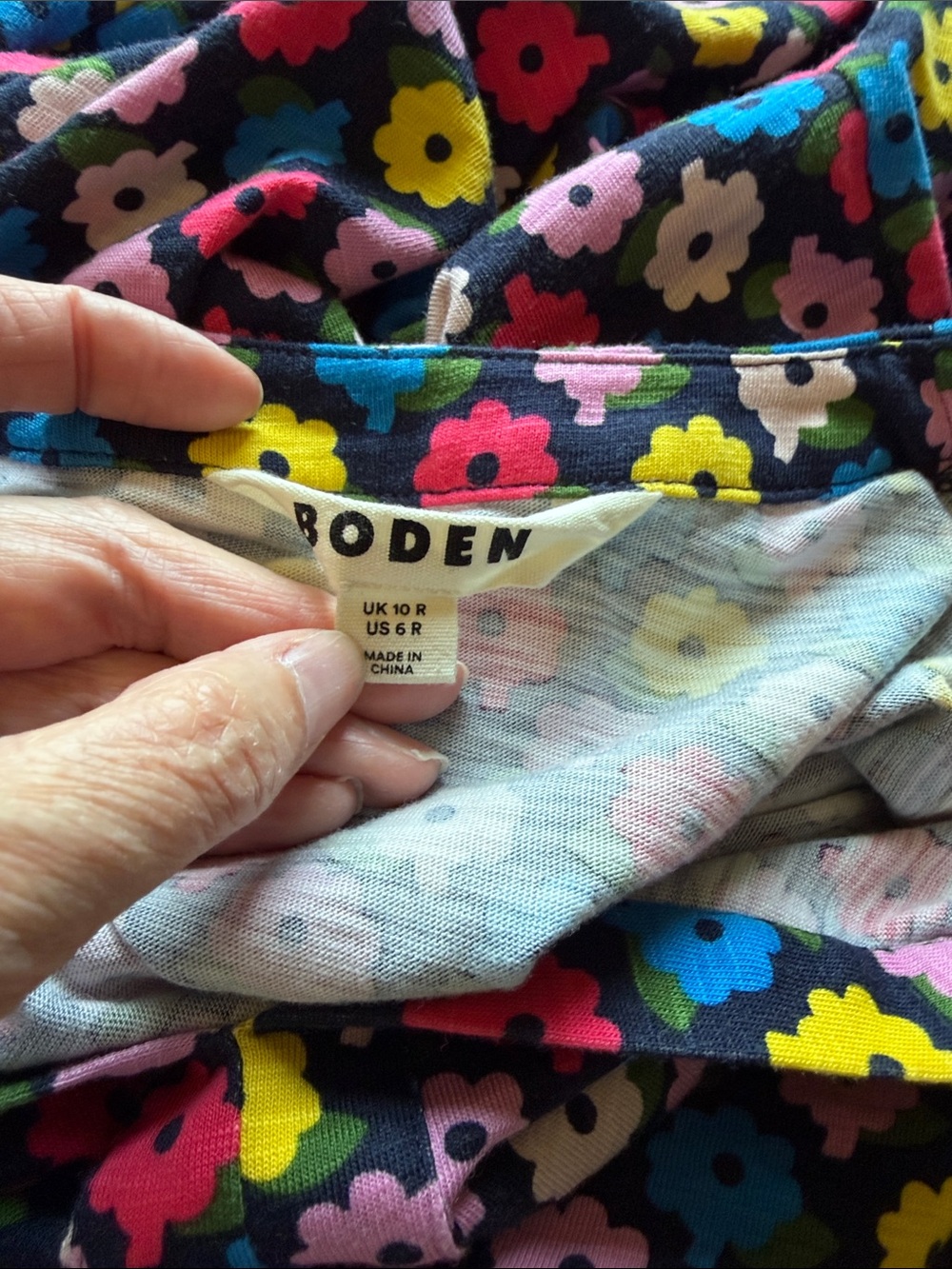Boden Naomi Relaxed Jersey Dress Multi Pop Daisy Floral Pockets Career Sz 6 - Picture 10 of 15